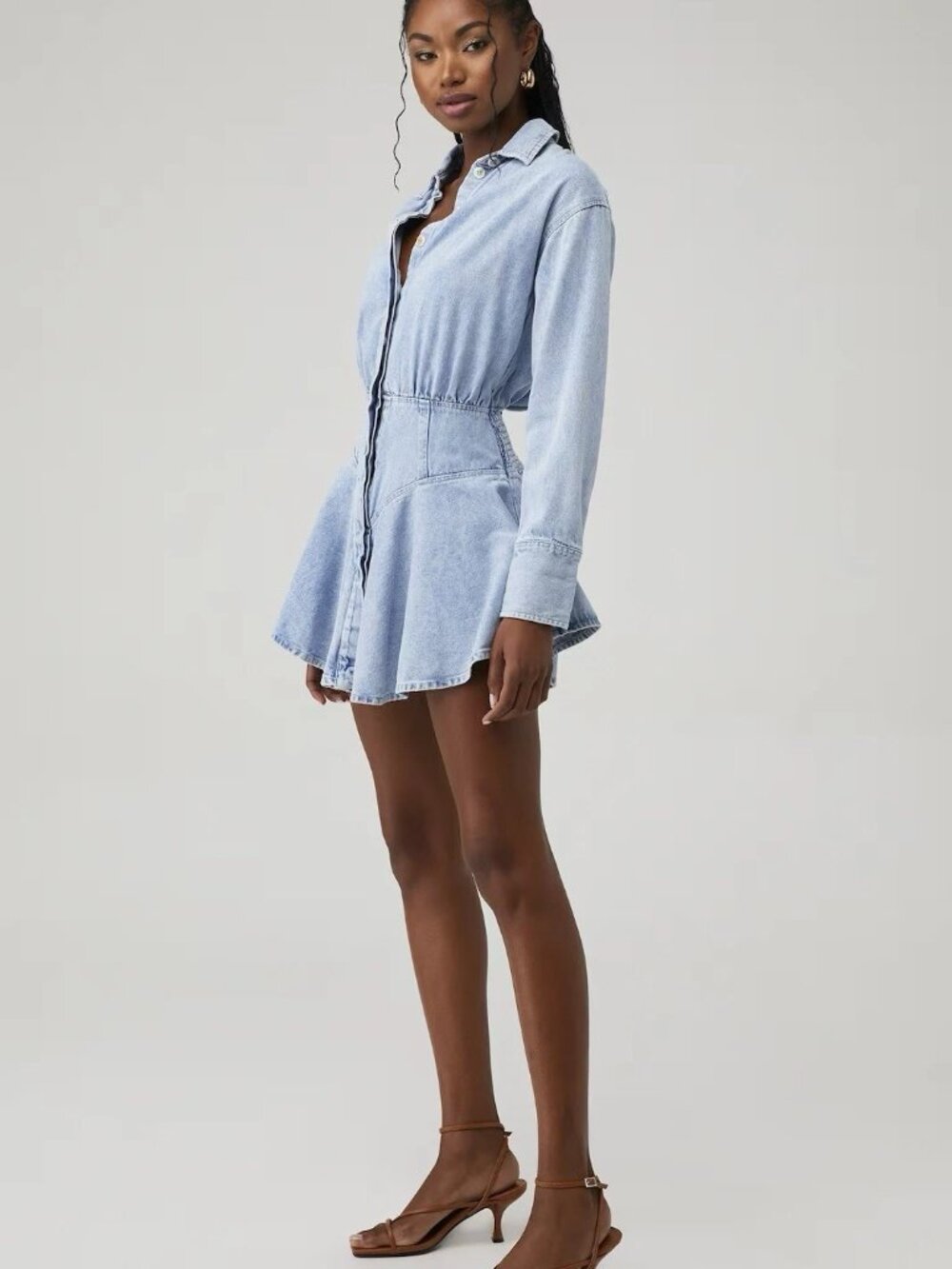 Mon Renn Lain Denim Shirt Dress M - Picture 5 of 16